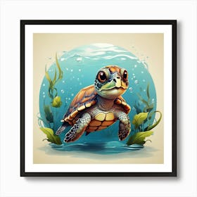 Cute Turtle Art Print