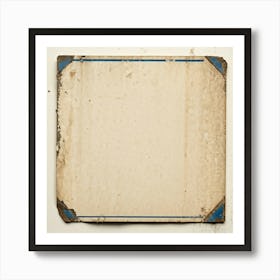 An Aged Advertising Card Resting On Rough Textured Cardboard Its Edges Worn And Slightly Torn Emb (2) Art Print