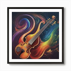 Violin On Fire Art Print