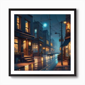 City Lights At Night Art Print