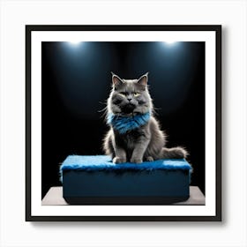 Cat On A Box 1 Art Print