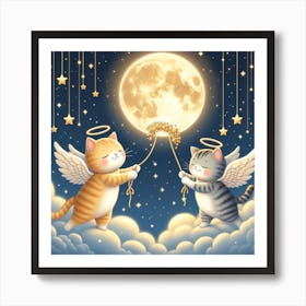 Angel Cats 1 Art Print