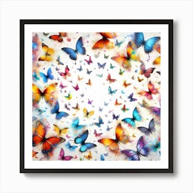 Colorful Butterflies Background 1 Art Print