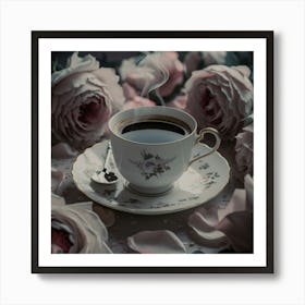 Coffee And Roses 18 Art Print