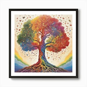 Rainbow Soul Tree Art Print 1 Art Print