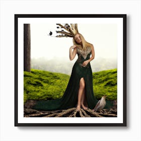 Woman In The Meadow 001 Art Print