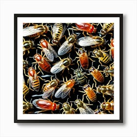 Group Of Flies Art Print