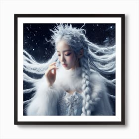 Chinese Girl In Snow Art Print