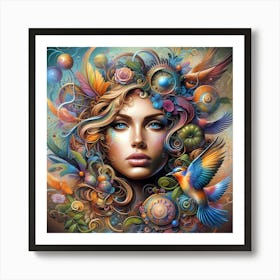 Psychedelic Woman 4 Art Print