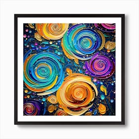 Abstract Colorful Roses Art Print