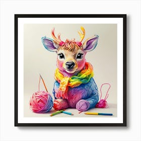 Colorful Deer 16 Art Print