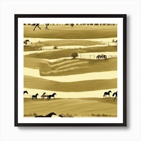 Horses In A Field 10 Art Print