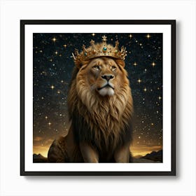 Lion With Crown 8 Art Print