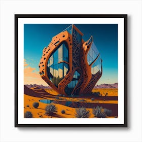 Office Building Standing In The Desert Art Print