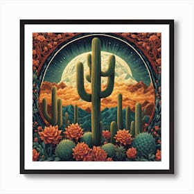 Cactus Desert 1 Art Print