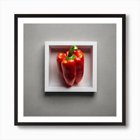 Red Pepper In A White Frame Art Print