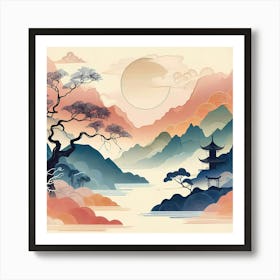 Asian Landscape Painting 21 Art Print