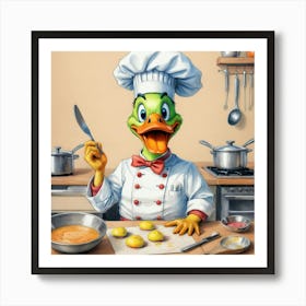 Chef Duck 20 Art Print