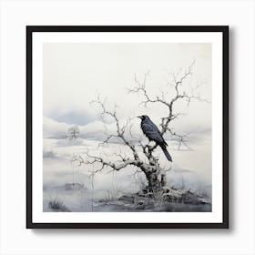 Crow On A Tree Art Print