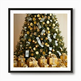 Christmas Tree With Money 2 Art Print