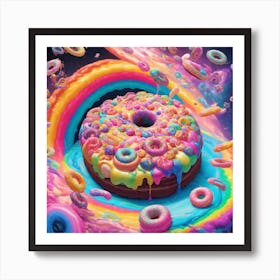 Rainbow Donut Art Print