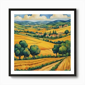 Fields Of Gold Painting Inspired By Paul Cezanne Art Print 3 Art Print