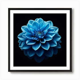 Blue Dahlia Flower 2 Art Print