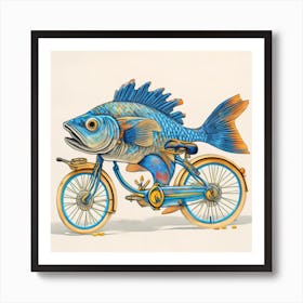 Fish On A Bike Art Print