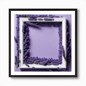 Frame Created From Lavender On Edges And Nothing In Middle Art Print