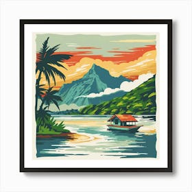 A Tahiti In French Polynesia Vector Design Illus 1720357339 4 Art Print