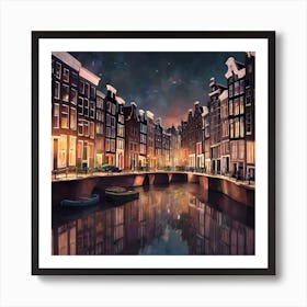 Amsterdam At Night 1 Art Print