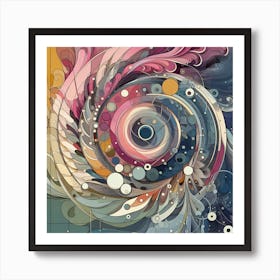 Random Spiral Design Art Print