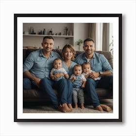 Photo Happy Family Of Father Mother And B 3 Art Print