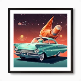 Space Car Art Print