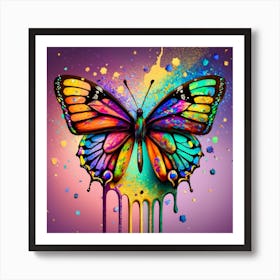 Kingspicy Colorful Paint Splash Glitter Cute Ma Art Print