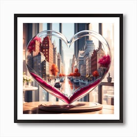 Heart Shaped City Art Print