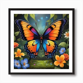 Butterfly In The Garden 6 Art Print