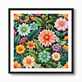 Floral Wallpaper 3 Art Print