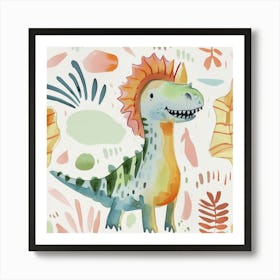 Cute Spinosaurus Dinosaur Watercolour Style 2 Art Print