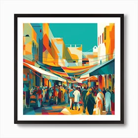 Street Scene In Morocco Art Print