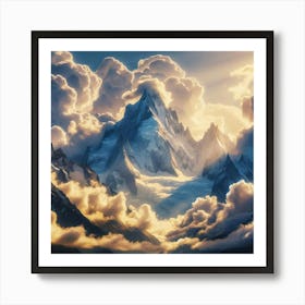 Cloudy Mountains 1 Art Print