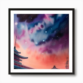 Asian Night Sky Art Print