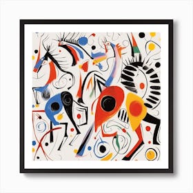 Horses In A Field Art Print