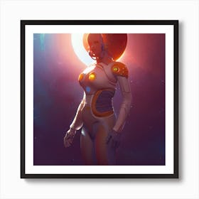 Alien Woman In Space Art Print