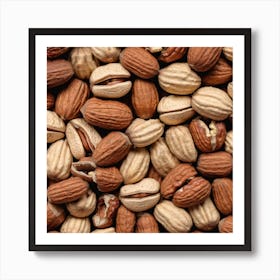 Nuts As A Background (30) Art Print