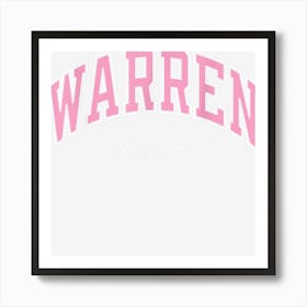 Warren Ohio Oh Varsity Style Pink Text Art Print