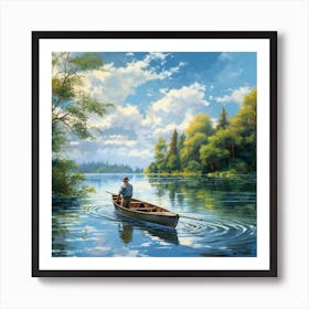 Man In A Canoe Art Print