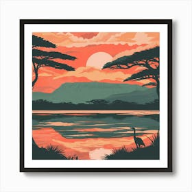 Sunset In The Savannah 7 Art Print