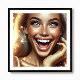 Beautiful Woman Smiling Art Print