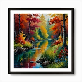 Colorful Nature Painting Art Print 1 Art Print